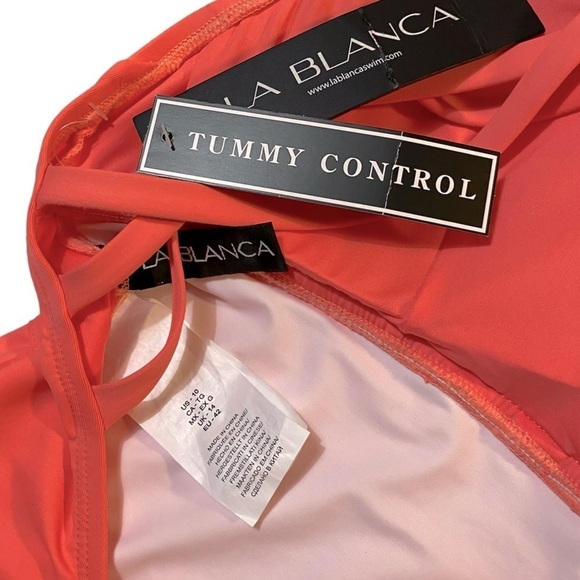 LA BLANCA new Coral Reef Island Goddess Cross-back Swimsuit size 10 - Picture 7 of 7